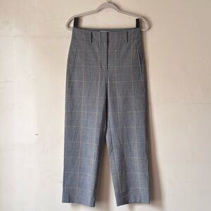 Aritzia Wilfred Plaid High Rise Cropped Trousers